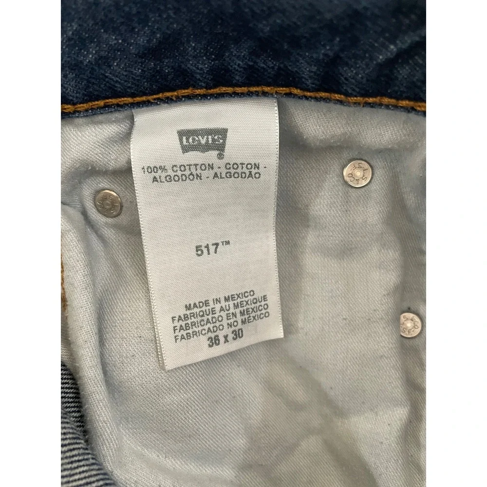 Levis 517 Bootcut Jeans Mens 36x31 (36x30 tag) Dark Wash Blue Denim 100% Cotton